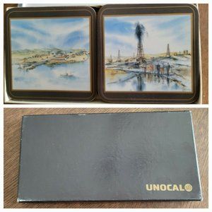 Vintage Unocal 76 Centennial Commemorative Coasters Original Box Pimpernal, made